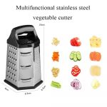 Stainless Steel 6 in 1 Box Grater and Slicer with Non-Slip Rubber Handle - Multi Purpose Cheese Grater, Vegetable Cutter, Fruit Shredder, Six-Sided Kitchen Grating Tool, 9.5 Inch - Image 7