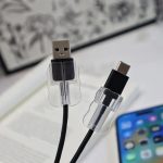 Charging Cable Protector Silicone Transparent Charger Cable Savers for Cord Micro USB Cable Protector, Mouse Saver, Suit for Cell Phones, Computers for Home, Office (4 Pcs)