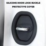 IXORACART Silicone Car Door Latch Protector Covers Pack of 4 – Universal Waterproof Car Door Lock Buckle Guard, Anti Rust Silent Shock Absorbing Door Striker Covers, Noise Reduction Automotive Door Protection Accessories (Black) - Image 8