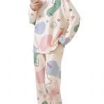 Louis Luxe Womens Korean Night Dress || Full Pyjama Set || Korean Nightsuit || Women Nightwear ||Round Neck Full Sleeve Nightsuit || Loungewear || Everyday Nightdress (ND-02)