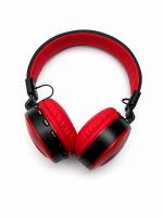 Wireless Bluetooth & Wired Stereo Headphones, Foldable On-Ear Headset with 3.5mm Jack, HD Sound & Soft Ear Cups for Mobile & Laptop (Red and Black Wireless Headphones) - Image 4