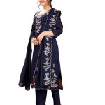 Women's Beautiful Heavy Premium Vichitra Silk Stitched Flared Regular Kurta with Pant and Embroidered Work Dupatta Sets for Any Occasion for Women