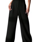 GRECIILOOKS Women High Rise High Waist Trousers Flared Korean Style Formal Pants| Elegant Workwear for Office, College & Events (Available in Plus Size)