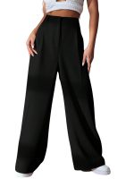 GRECIILOOKS Women High Rise High Waist Trousers Flared Korean Style Formal Pants| Elegant Workwear for Office, College & Events (Available in Plus Size)