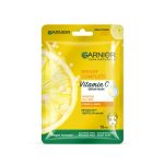 Garnier Vitamin C Sheet Mask, Hydrating, Brightening & Anti-Dark Spots, 28g | Hydrates skin, boosts the skin's overall glow reduces dark spots | Enriched with lemon and Vitamin C