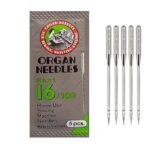 Premium Organ Art and Craft Stainless Steel Needles | Size 11, 14, 16, 18, 21 | HAx1 - 11/75, 14/90, 16/100, 18/110| Set of 05 Needles Each | Home Use Sewing Machine Needle (4 Packets) Total 20 Pcs | Type : One Side Flat - Image 3