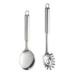 1 Noodle Spoon and 1 Rice Spoon, Stainless Steel Kitchenware, Cooking Utensils, Kitchen Supplies, Household Kitchenware
