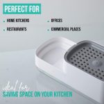 SR Kitchen Soap Dispenser for Sink | 2-in-1 Liquid Dishwash Dispenser with Sponge Holder & Steel Scrubber | Steel Scrubber | 3-in-1 soap Dispenser | Sink Organizer, Durable & Rustproof - Image 5