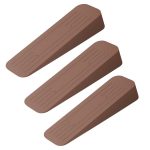 Rubber Door Stopper Wedge, Heavy Duty Anti-Slip Door Holder & Blocker with Strong Grip for Tiles, Marble, Wood, Carpet & Cement Floors | Home, Office, School & Warehouse Use (Brown, Pack of 3)
