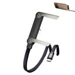 240W Sideways Fast Charging Cable with Built-in Invisible Phone Stand, 90° USB Type C Gaming Charger Cord, Braided Foldable Holder for Smartphones, Tablets & Laptops