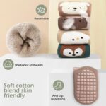 PAZIMIIK Cute Animal Face Non-Slip Grip Socks for Toddler Kids Boys Girls Warm Cozy Soft Cotton Winter Indoor Socks with Rubber Pads Non Skid Aged 1-3 Years - Image 2