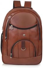 Premium Brown Leather Backpack Set, Durable Laptop & Travel Bags for Men and Women, Stylish Office, College & Casual Use, Multi-Compartment Design (Royal Infinity) - Image 2