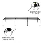 Amazon Brand - Solimo Anti-Rust Metal Plant Stand | Set of 4 | Rectangular | 120Kg Load Capacity | Galvanized Metal Planter/ Pot Stand with 7 Layer Coating | for Living Room/Outdoor/ Balcony | Black - Image 4