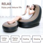 DREAM SKY Inflatable Lounger Set, 2-in-1 Sofa Chair with Footstool, Portable Outdoor Recliner with Air Pump, Multicolor (Brown) - Image 6
