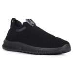 Liberty Force10 ROKKY-4 Non-Lacing Walking Shoes for Men - Black & Blue| Suitable for Jogging, Workout, Gym & Outdoor Activity | Stylish, Lightweight & Comfortable Footbed | Sports Footwear