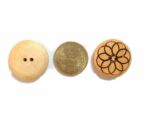 Ekta Enterprise Maple Big Size Wooden Flower Designed Button Dia. 25mm, 2 Holed Buttons for Clothing,Designer Collection of Ethnic Ware, Ladies Kurties, Sewing, DIY Art and Craft Pack of 50 - Image 3