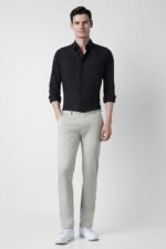 Peter England Men's Slim Fit Mid Rise Formal Stretchable Knit Super Trouser | Comfort Lycra | 360-Degree Stretch - Image 5