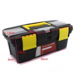Plastic Double Layer Portable Tool Box | Large Capacity Hardware Organizer Case with Removable Tray and Multi Compartment Storage for Home Maintenance and Craft Supplies (25 X 12 X 10 Cm)