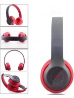 JPGC Wireless Bluetooth Headphones, P47 Over-Ear Headset with Extra Bass, Foldable Design, Soft Memory Protein Earmuff, Bluetooth 5.0, FM Radio, SD Card Support, AUX Input, Black (Red) - Image 2