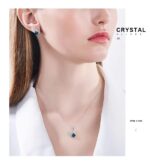 Shining Diva Fashion Angel Wings Platinum Plated Crystal Pendant Necklace Jewellery Set for Women and Girls (Blue) (14622s) - Image 7