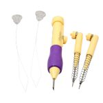 Punch Needle Tool, Adjustable Embroidery Punch Needle, Sewing Embroidery Punch Pen, Felting Threader Needles for Embroidery Rug DIY Handmade Art Crafts ((Set of 1) (Design 2)