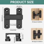 HASTHIP® Zinc Alloy Door Lock for Bedroom, Heavy Duty 180 °/90 ° Flip Latch with Hardware Installation, Rugged Metal Locking for Doors, Cabinets, Gates - Image 2