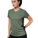 CHKOKKO Gym Tshirt for Women Workout Dry Fit t Shirt Sports Tshirt Lightweight Round Neck Breathable Half Sleeve Activewear Mesh Running Yoga Tops for Woman