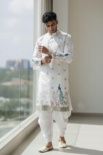 Trustous Men’s Pure Cotton Kurta Dhoti Set | Traditional Ethnic Wear for Festive, Wedding & Puja Occasion - Image 4