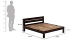 Solid Sheesham Wood Queen Bed Without Storage Bed | Stylish Bed for Bedroom, Living Room | (DK Walnut, Queen) - Image 2