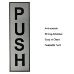 Buzz Cool Silver Metal Push Pull Stickers For Glass And Wood | Self Adhesive Stainless Steel Metal Sticker for Door | Push and Pull Stickers for Hospital Malls Office 1 set (2pcs) - Image 3