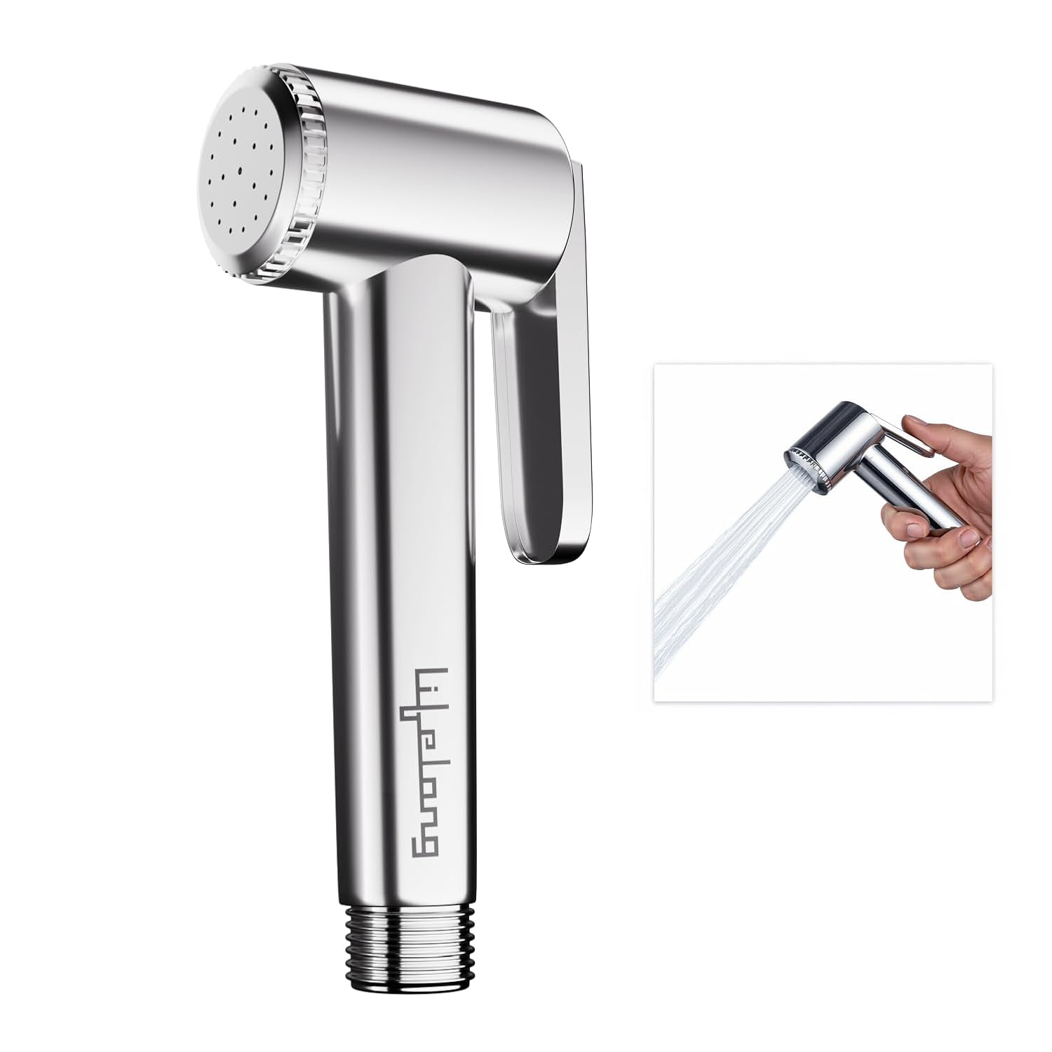 51ONTpJhygL._SL1500_.jpg Lifelong Health Faucet Gun, Hand Jet Bidet Spray Head|ABS Material|Health Faucet for Bathroom|Wall Mount Installation (LLBAHFH19, Chrome, 1 Year Warranty) - Image 1