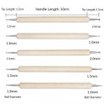 53ARTS 5Pcs Wooden Embossing Stylus Dotting Tool Kit with Metal Modelling Ball Pen for Mandala Art, Clay Pottery Ceramic, Nail Art, Ornaments DIY Craft Supplies in Different Sizes