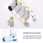 SYGA 5 Pairs Baby Girl Boys Non Slip Trainer Socks Toddlers Infant Socks Warm and Cotton Stretch Baby Socks- Grey Puppy, 6 Month to 2 Years - Image 5