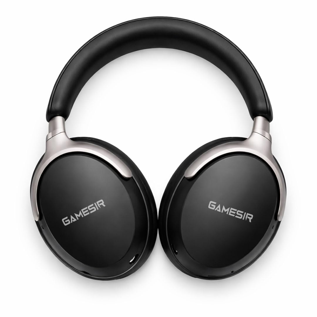 51Q5wG8Cc9L._SL1080_.jpg GameSir Bass Wireless Headphones with 40mm Drivers, Deep Bass Stereo Sound, Bluetooth 5.3, Over-Ear Noise Isolation Headset with LED Light, Built-in Mic for PC, Mobile & Laptop (Black) - Image 1