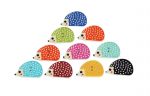 Wooden Buttons Hedgehog 6 Pack - Scrapbooking Buttons - Crochet & Knitting Printed Designer Buttons for Art and Craft, Sewing, Decorations - Image 4