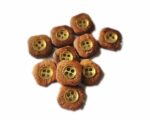 Ekta Enterprise Natural Sheesham Square Wooden Button with Brass Button Inside for Clothing, Designer Collection of Ethnic Ware, Ladies Kurties, Sewing, Men Kurta, DIY Art and Craft Pack of 50 - Image 2
