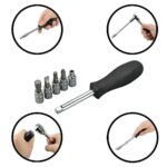 46-Piece Socket Wrench Tool Kit Set with 1/4-Inch Ratchet Handle, Metric Socket & Screwdriver Bit Set, Portable Repair Tools Kit for Car, Bike, Home DIY & Garage Maintenance - Image 2