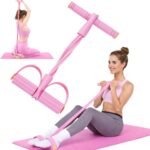 21 Fitness Resistance Bands-6 Tube Pedal Ankle Puller,Pedal Resistance Band with Handle,Resistance Bands,Strength Training, Tummy, Waist, Arm, Leg Slimming, Home Gym Exercise Equipment
