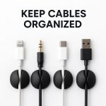 Cable Organizer Holder Clips (Set of 10) – Multipurpose Silicone Cable Protector, Cord & Wire Manager Hooks with Self Adhesive for Desk, Table, TV, PC, Car, Home & Office (Black/White) - Image 2