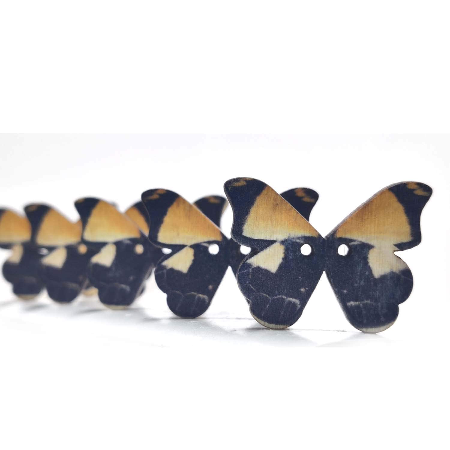51SR0jOdIHL._SL1500_.jpg Wooden Butterfly Shape Buttons 2 Hole Sewing Buttons for Fashion/Replacement/Decorative/Jackets/Kurtis and Also Used DIY Art and Craft item (720 - Wooden BLACK BUTTERFLY Buttons 24 pcs) - Image 1