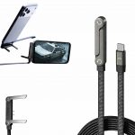 240W USB C to USB C Fast Charging Cable 1.5M with Foldable Adjustable Phone Stand, Multi-Angle Type C Charger Cord for Smartphones, Tablets & Laptops, High-Speed Data Transfer Charging Cable - Image 2