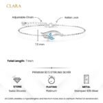 Clara 925 Sterling Silver Butterfly Pendant Earring Chain Bracelet Ring Jewellery Set | Rhodium Plated, Swiss Zirconia | Gift for Women & Girls - Image 5