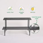 UGAOO Elevate 2-Tier Square Tube Heavy Duty Metal Plant Stand - Black | Iron Pot Stand for Indoor & Outdoor Use | Balcony, Patio, Living Room & Garden Decor - Image 3