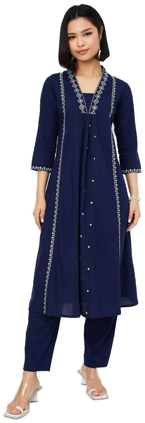 51TlO04V3-L._SL1388_.jpg Max Women's Cotton Blend Kurta Set - Image 1