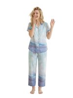 Women’s Satin Casual Printed Loungewear Set with Half Sleeves | Sleepwear for Everyday Comfort | Night Wear Collared Neck Pyjama Set