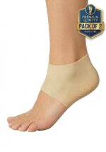 Zency Moisturising Heel Care Socks, Beige, Rubber, One Size Fits Most, Open-Toe, Anti-Slip, Cracked Heel Repair, 2 pair - Image 3