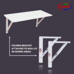Compal Folding Table Bracket, Heavy Duty Wall Mounted Collapsible Shelf Brackets, DIY Floating Workstation Hinges, Space Saving Drop Leaf Hardware, Black, 1 Pair (22 Inch Bracket) - Image 6