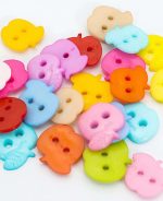 Kavya Craft Present Plastic Buttons Apple Shape Multicolor 15mm for Sewing, Knitting, Dress Making, Scrap Booking, Art and Craft, Decorations (50)