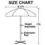 7 Feet Heavy Duty Garden Umbrella Big Size Waterproof UV Protected Wind Resistant Outdoor Use with Stand - Image 3