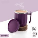 MAGIC SPOON Stainless Steel Travel Coffee Mug with Handle, Insulated Tea Cup, BPA-Free Double Wall Tumbler for Hot-Cold Beverages, Office, Home,Car- Pista-Purple, (Combo Pack (300ml X 2)) - Image 8